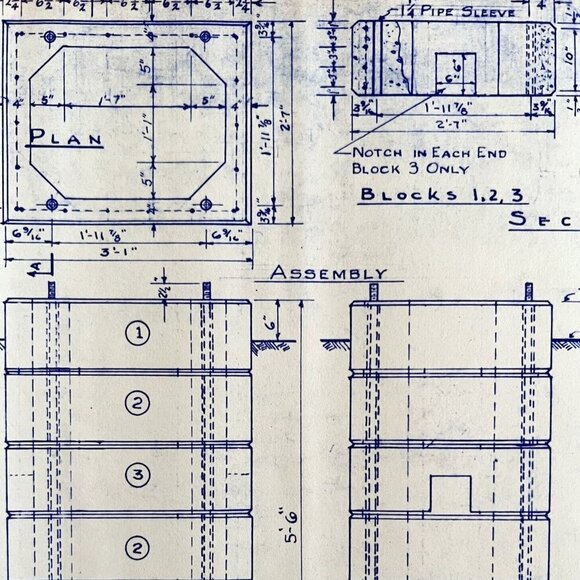 1972 Railroad Bangor Aroostook Roadway Signal Foundation Blueprint J15a DWDD13 - Picture 1 of 4